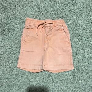 Orange Elastic Waist Shorts